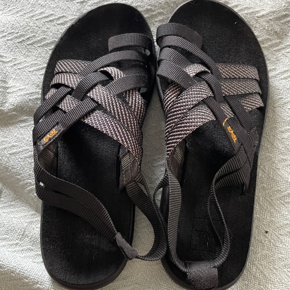Teva Black and Gray Woven Sandals